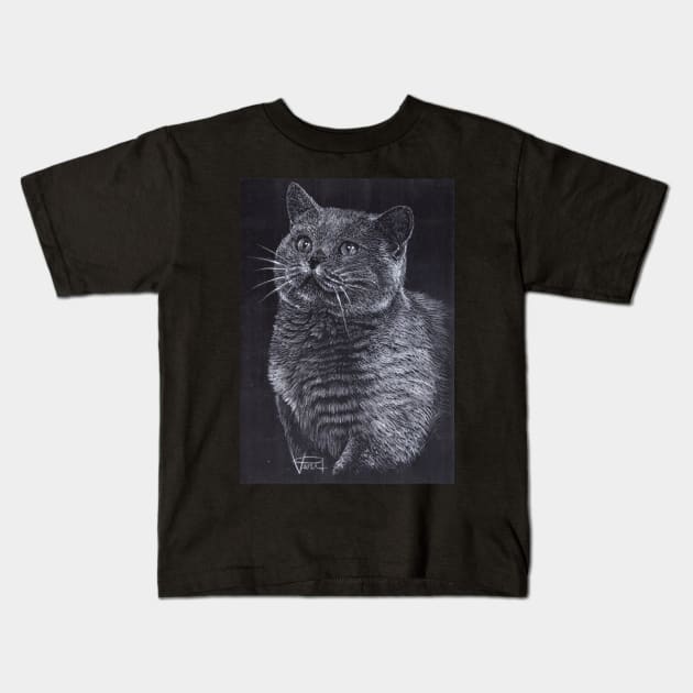 British Shorthair Cat Kids T-Shirt by VeriArt